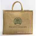 printed laminated natural jute shopping bag,tote jute bag, Jute Bag Recycle Custom, Eco Printed Food shopping handle carrying ju